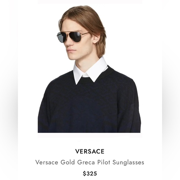 Versace Accessories Versace Mens Gold Tone Glasses Aviator Poshmark